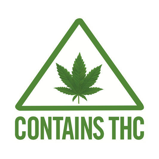 "Contains THC" Sticker (Green)