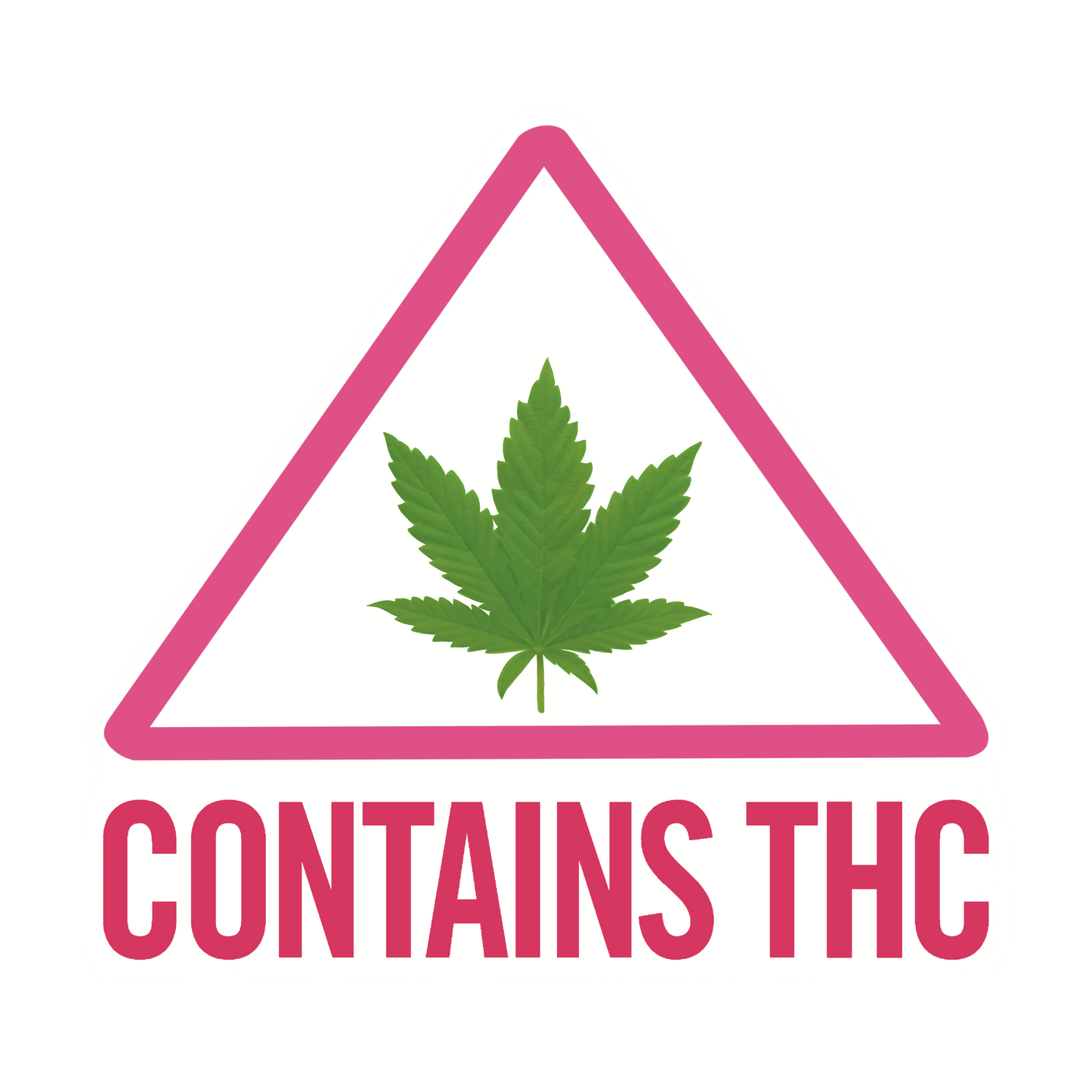 "Contains THC" Sticker (Pink)